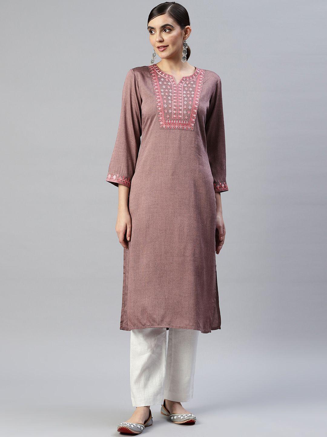 popnetic ethnic motifs yoke design thread work kurta