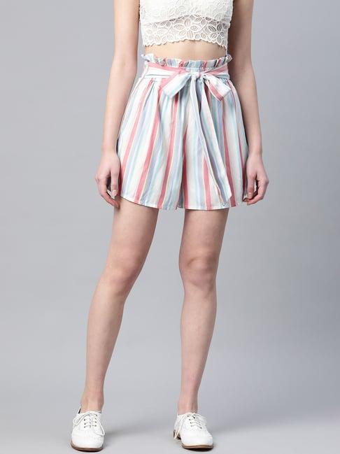 popnetic multicolor striped shorts