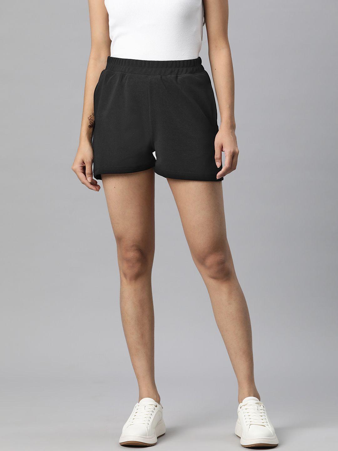 popnetic women black shorts