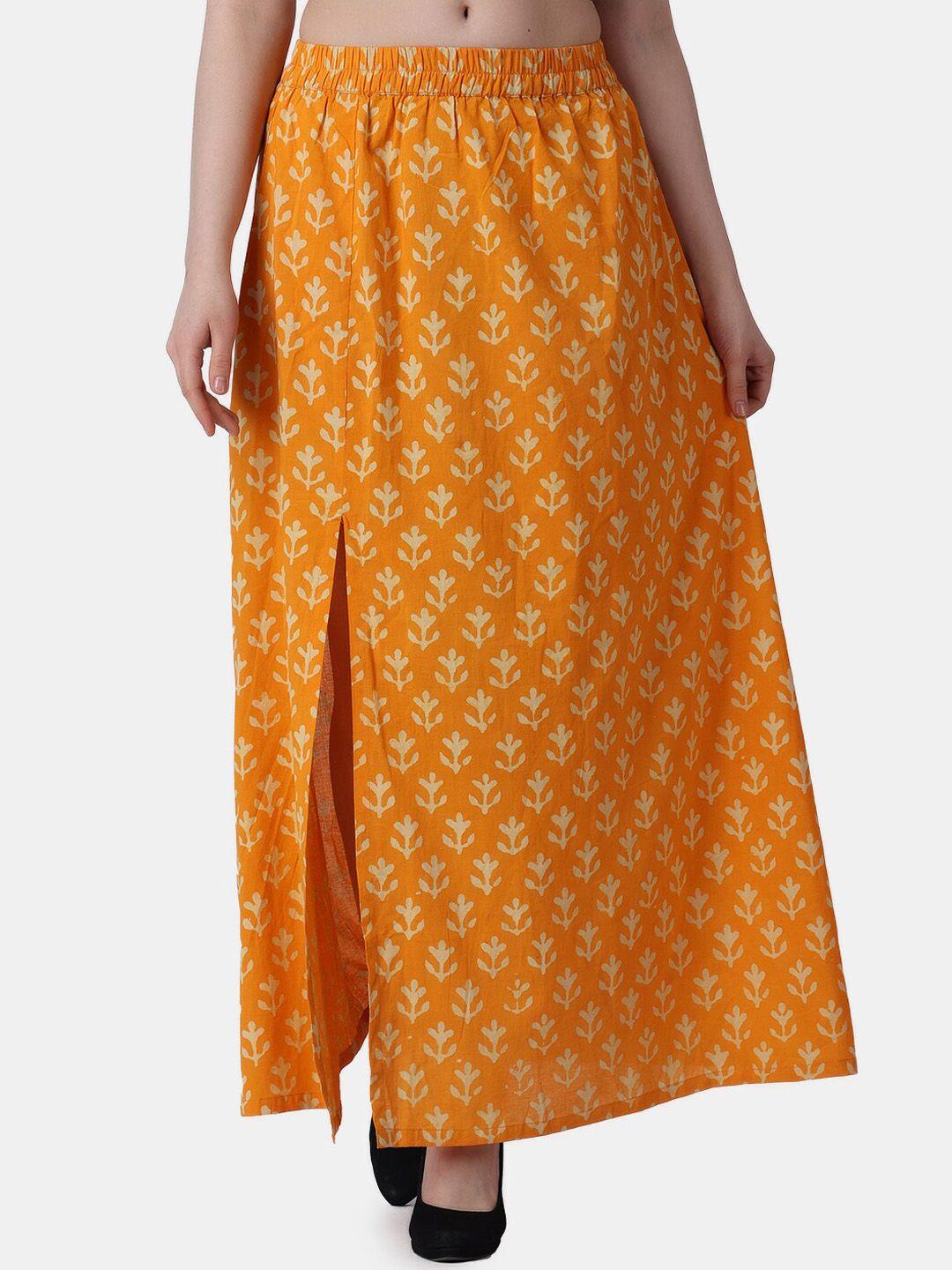 popwings ethnic printed maxi cotton a-line skirt