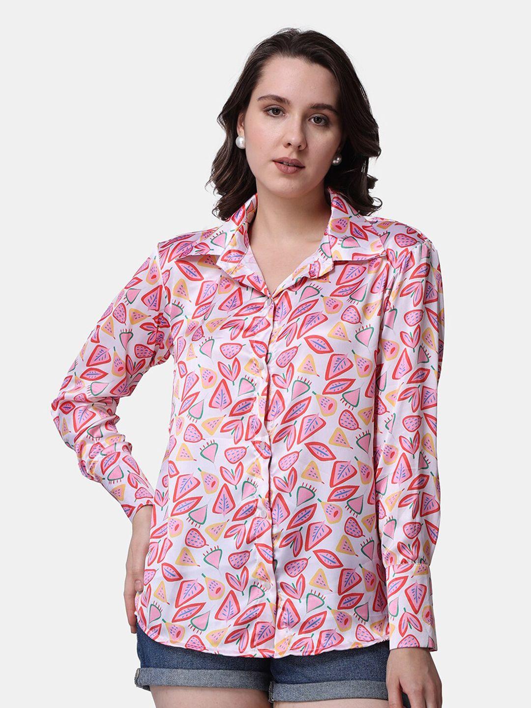 popwings  relaxed floral opaque printed casual shirt