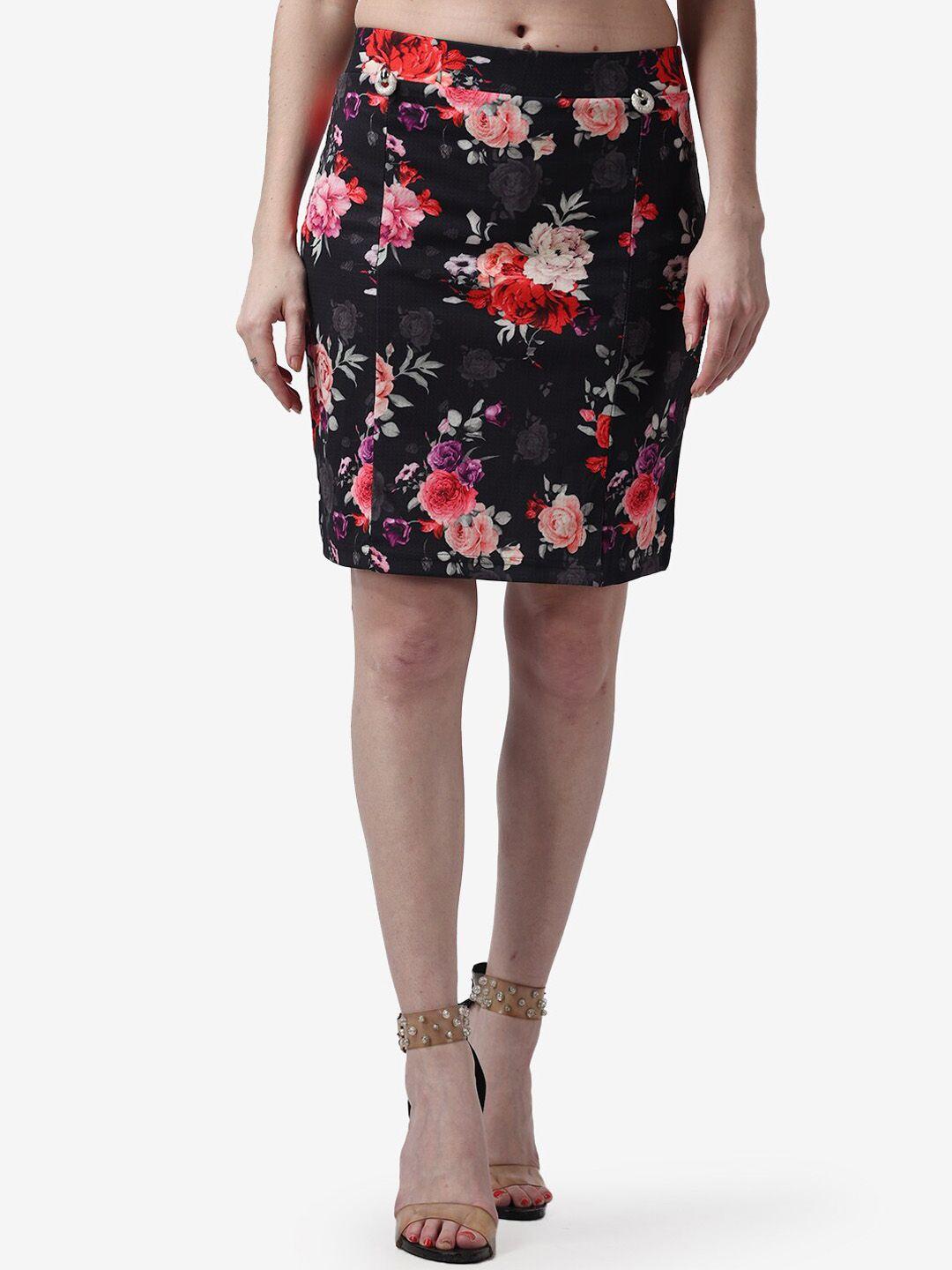popwings floral printed a-line skirt