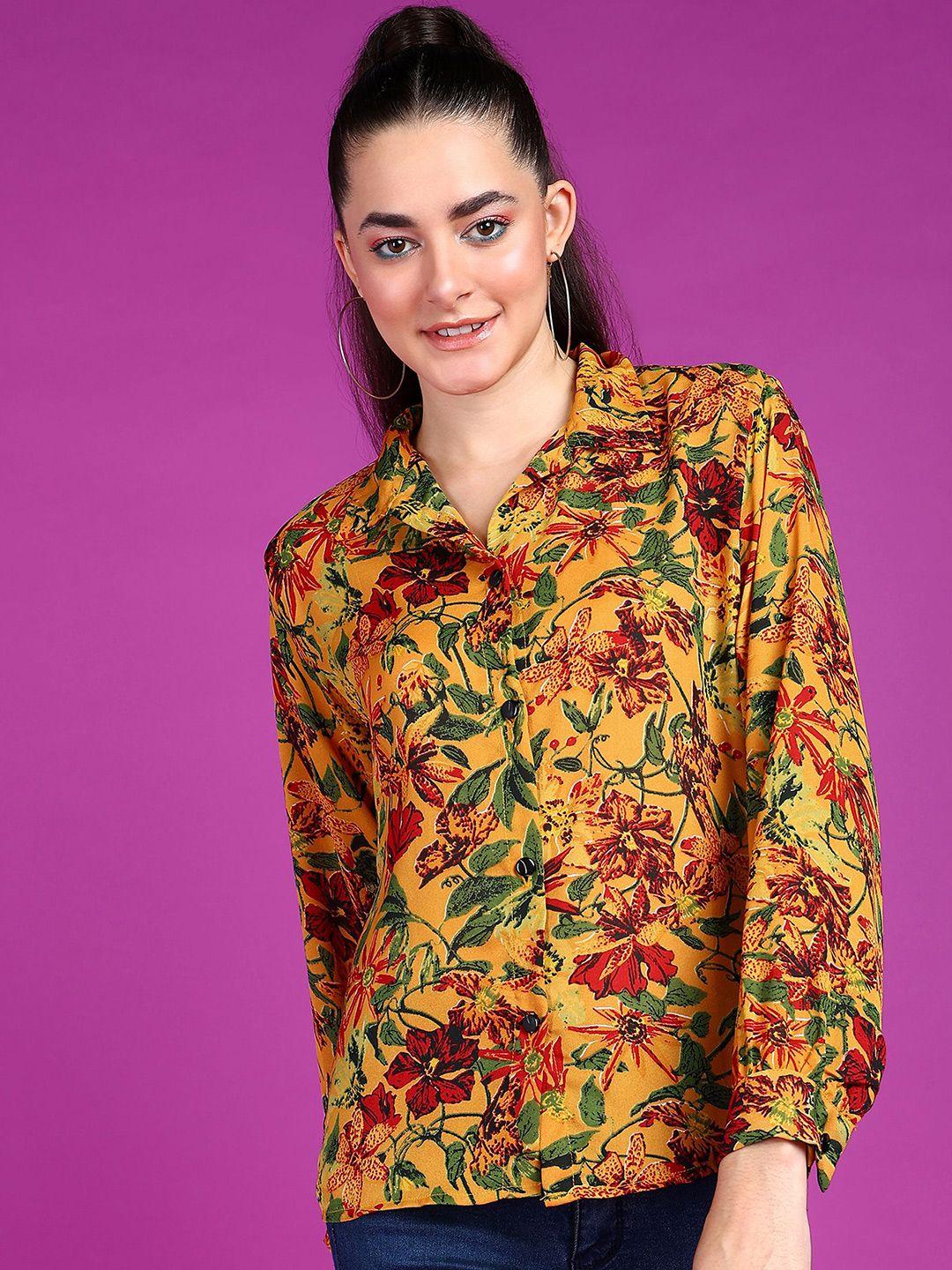 popwings floral printed smart casual shirt