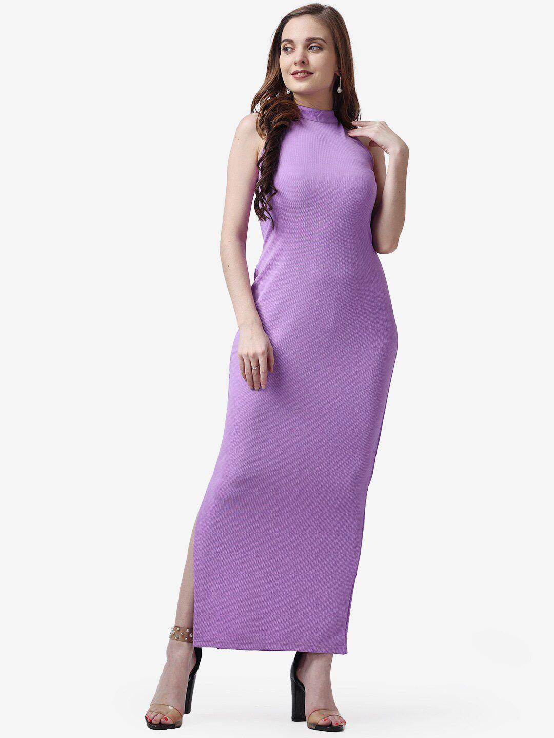 popwings lavender bodycon maxi dress