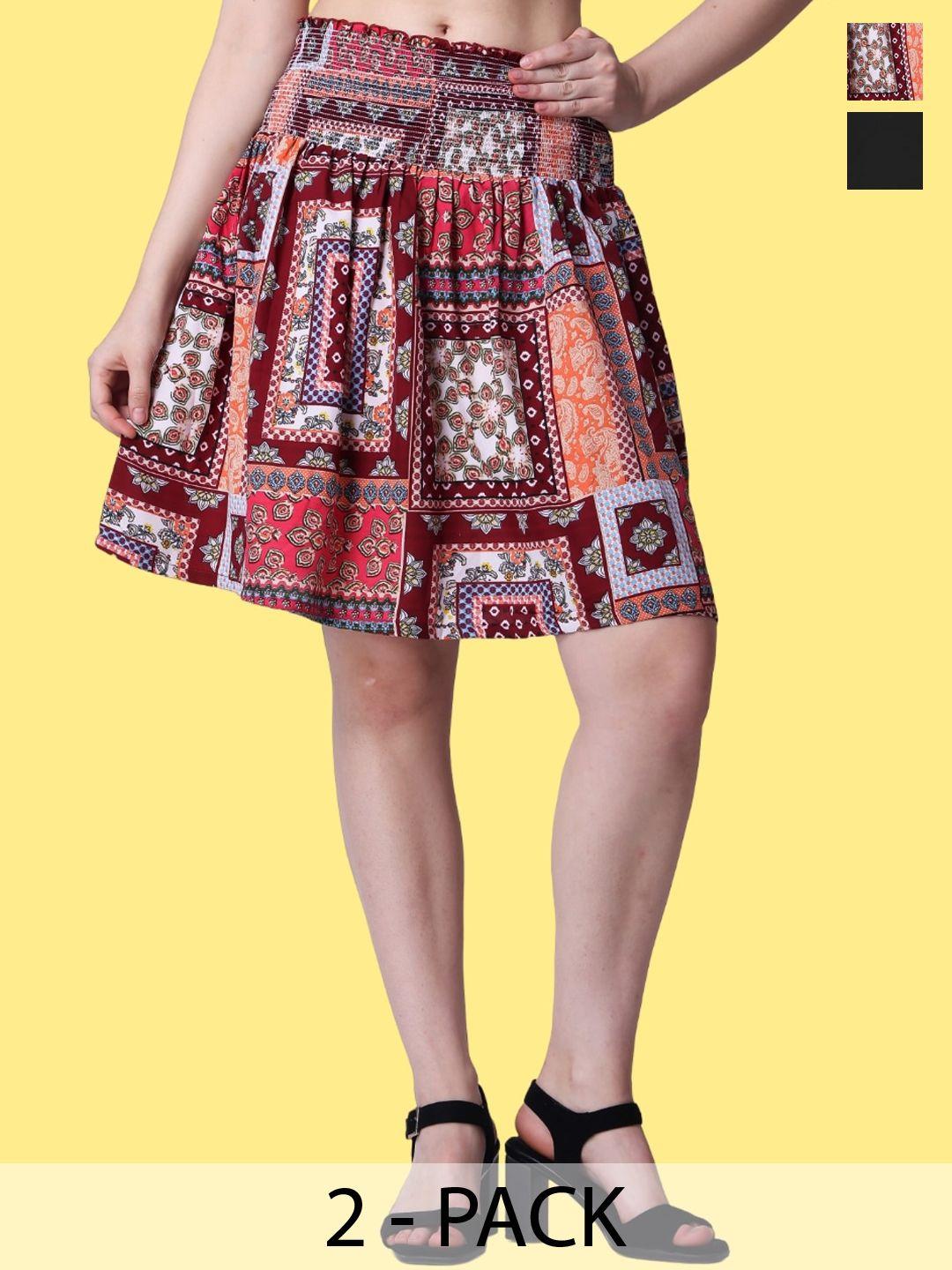 popwings pack of 2 printed skirts