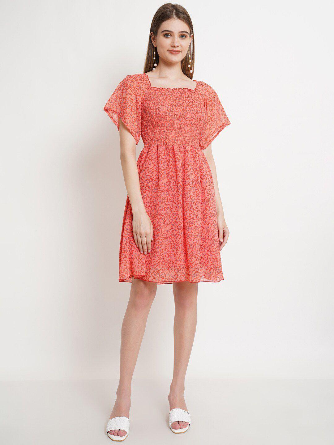 popwings red floral dress