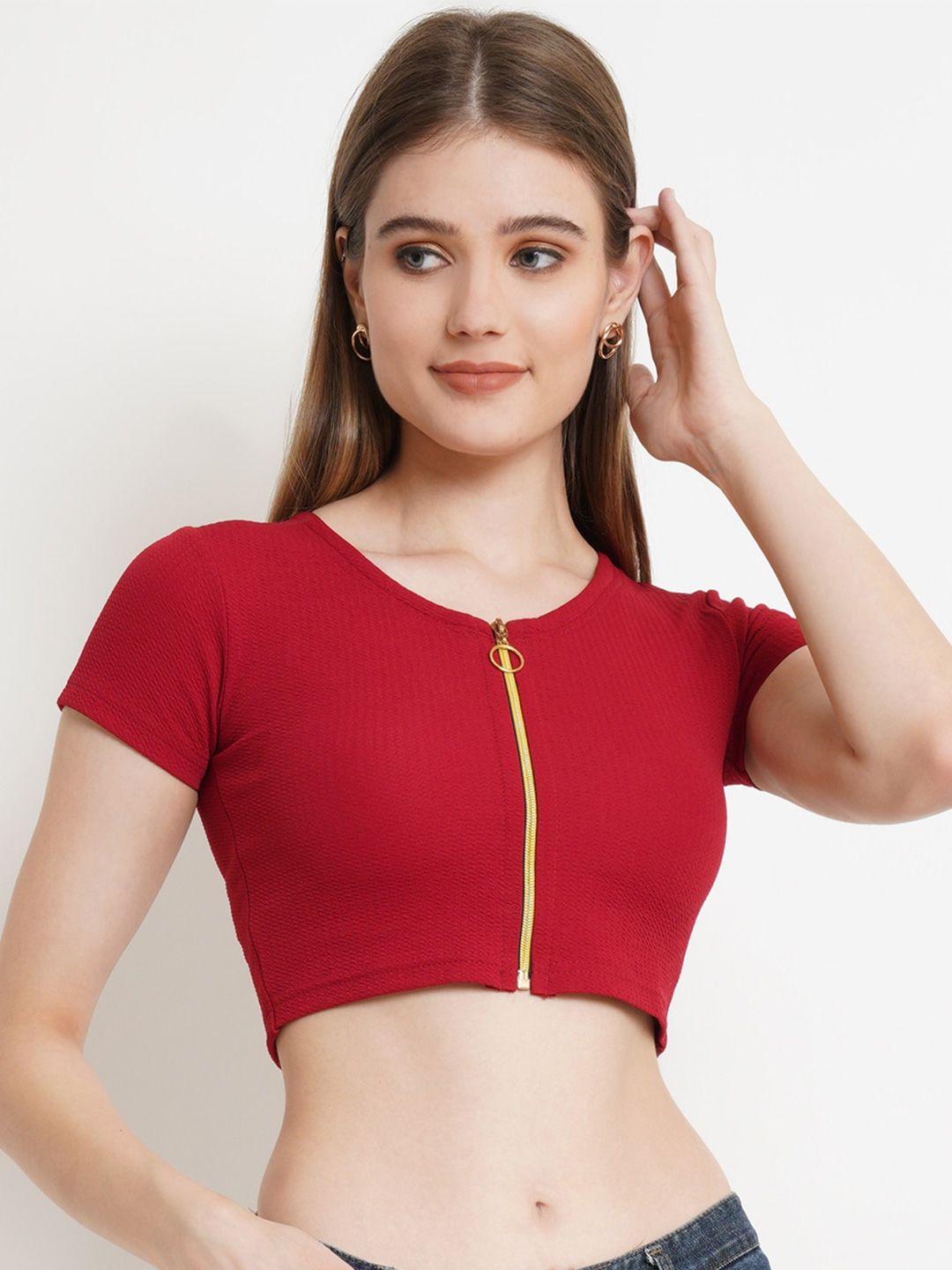 popwings round neck short sleeves crop top