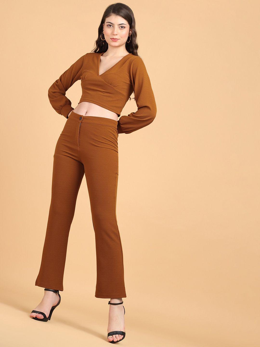 popwings self-design crop top & trouser co-ords