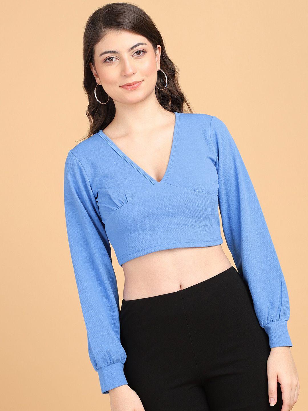 popwings v-neck crop regular top