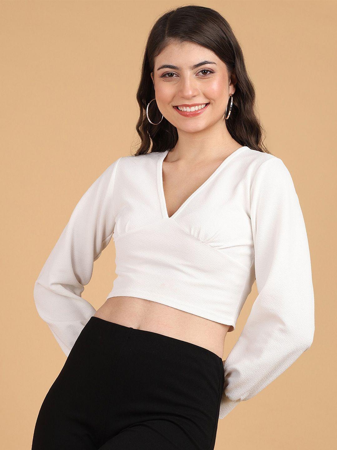 popwings v-neck wrap crop top