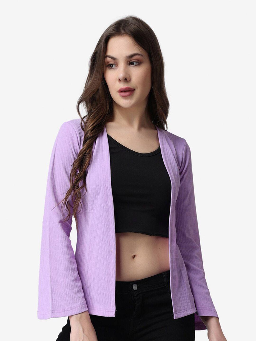 popwings women lavender front open shrug