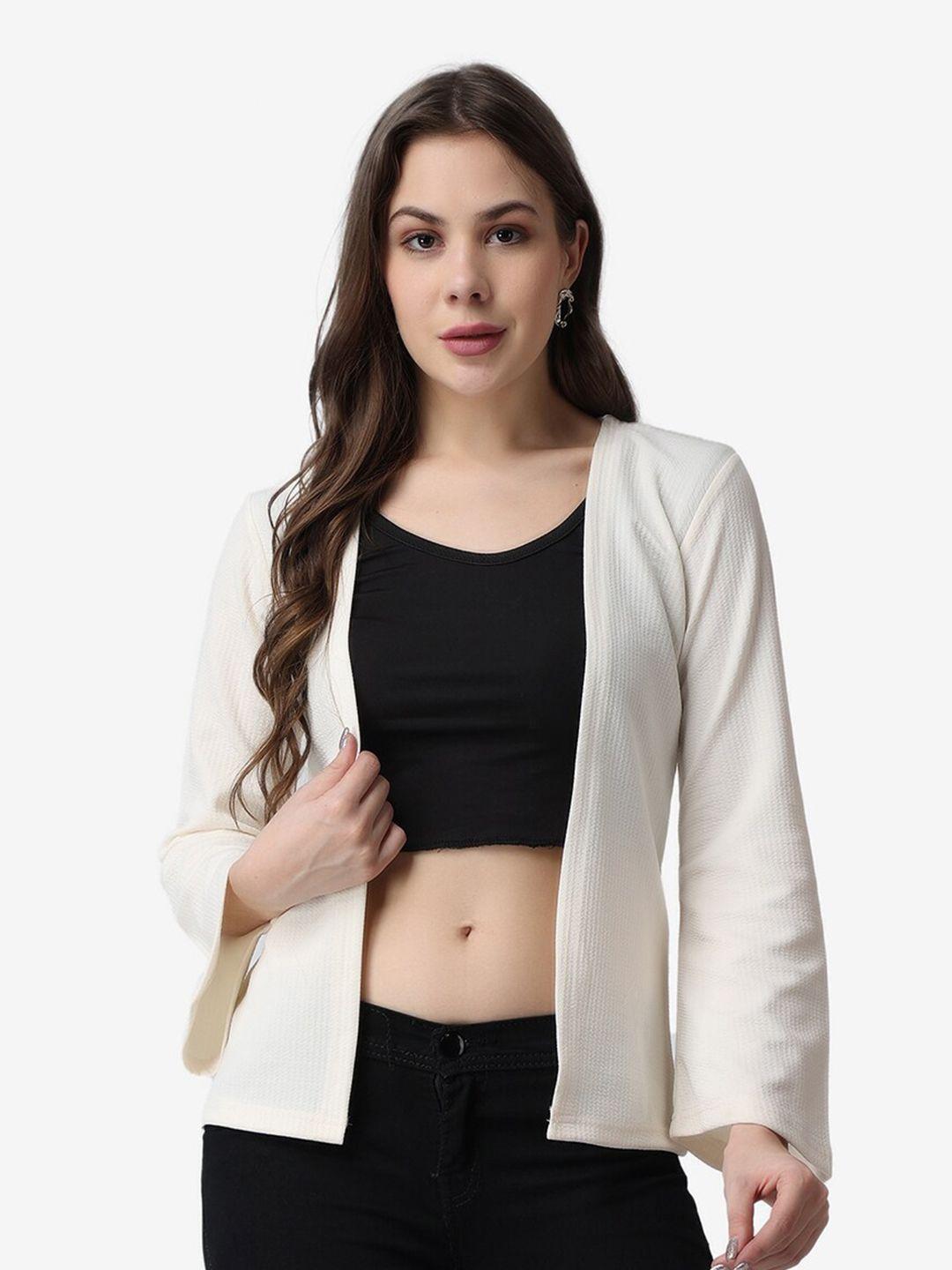 popwings women off white front open shrug