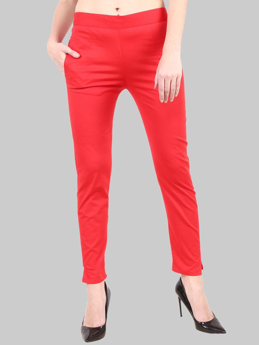 popwings women regular fit mid-rise trousers