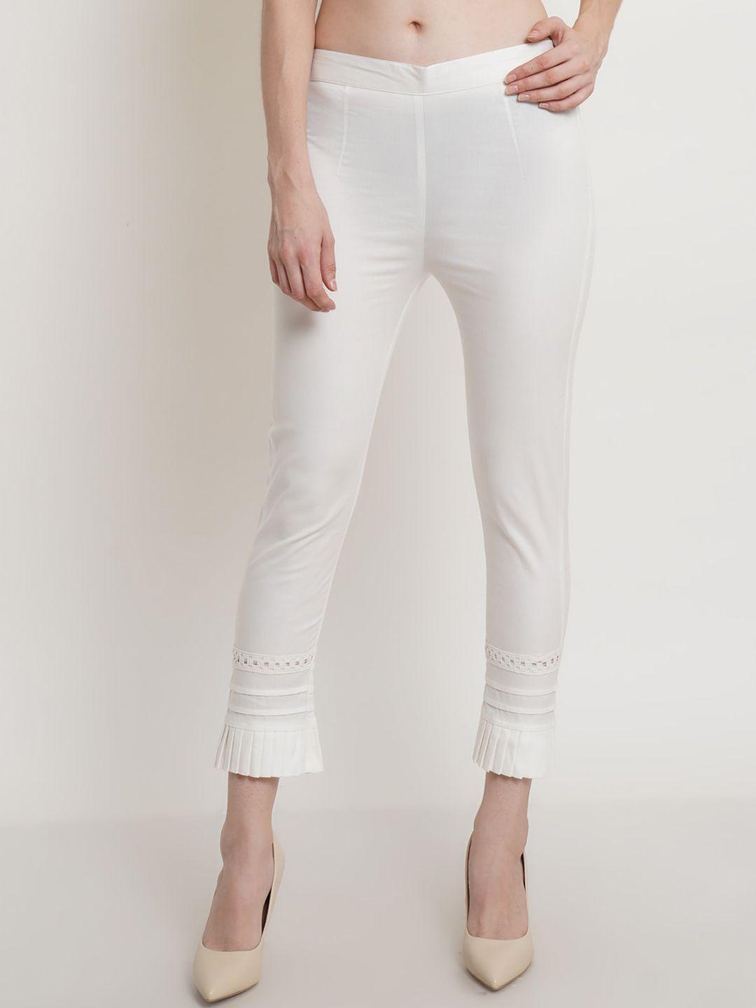 popwings women white smart trousers