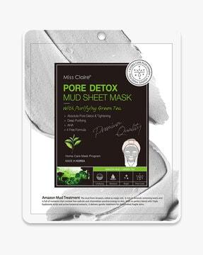 pore detox mud sheet mask with purifying green tea