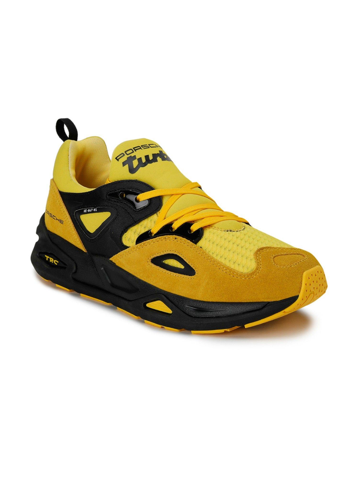 porsche legacy motorsports trc blaze mens yellow sneakers