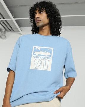 porsche legacy printed oversized crew-neck t-shirt