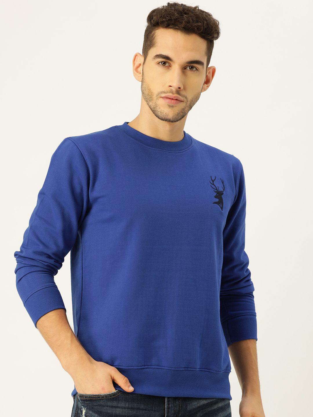 portblair men blue solid sweatshirt