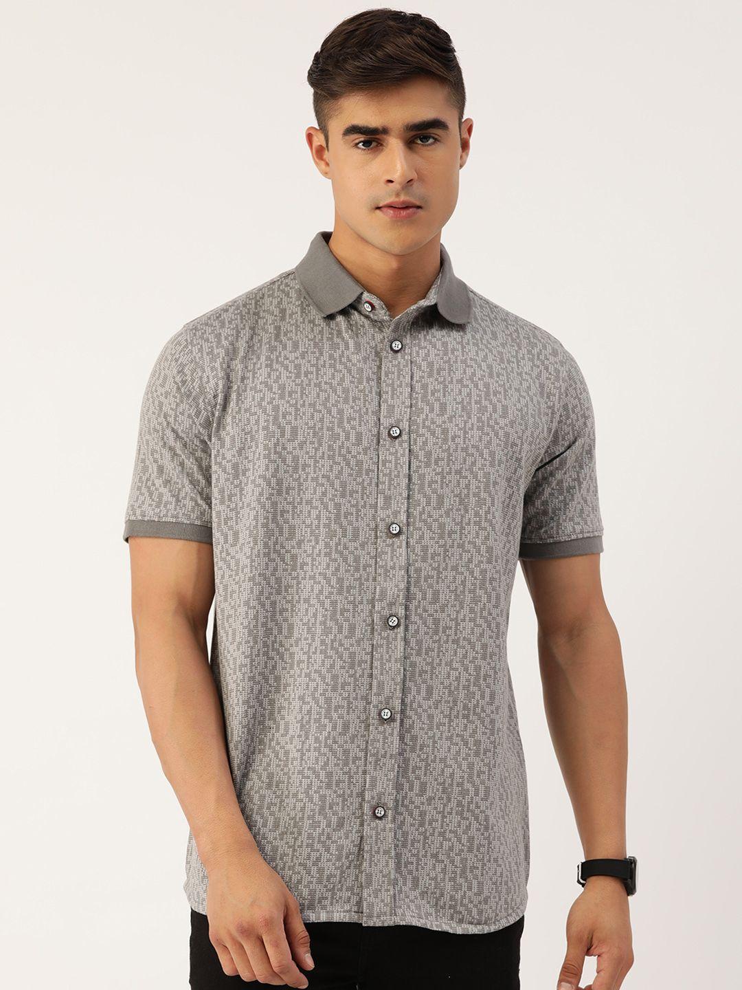 portblair men classic opaque printed casual shirt