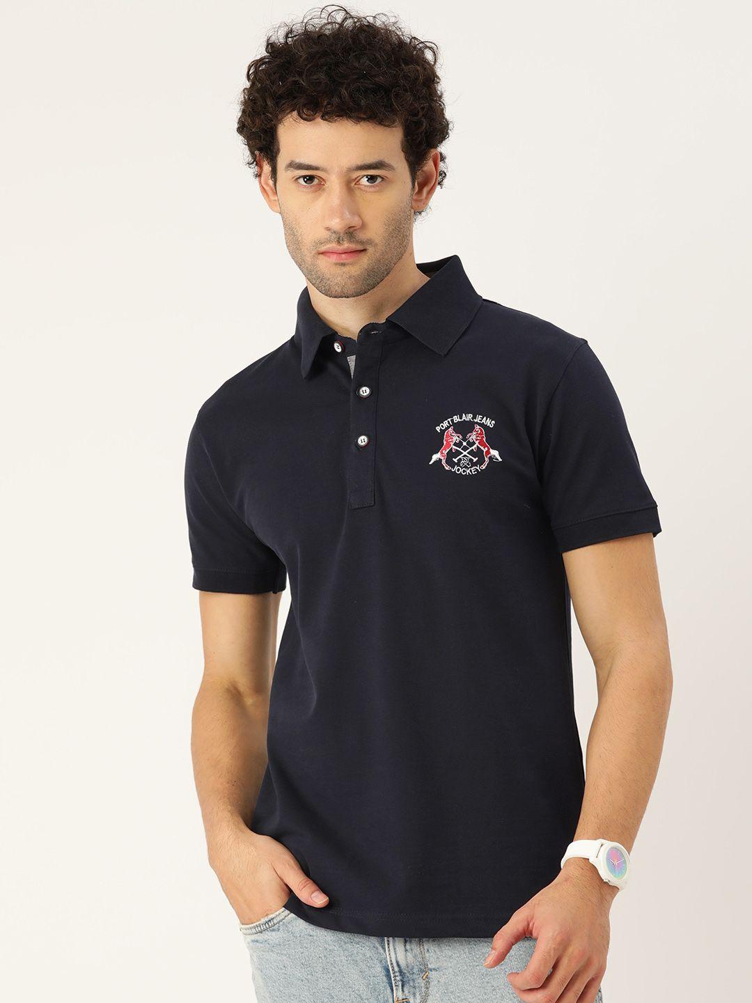 portblair men polo collar slim fit t-shirt