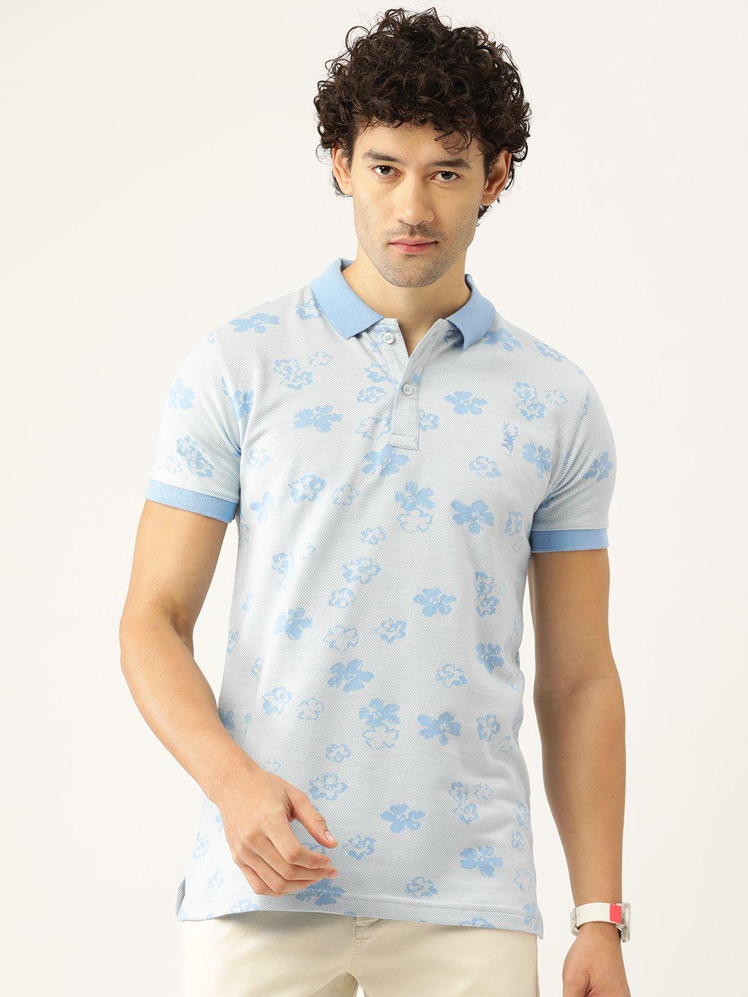 portblair men printed polo collar slim fit t-shirt