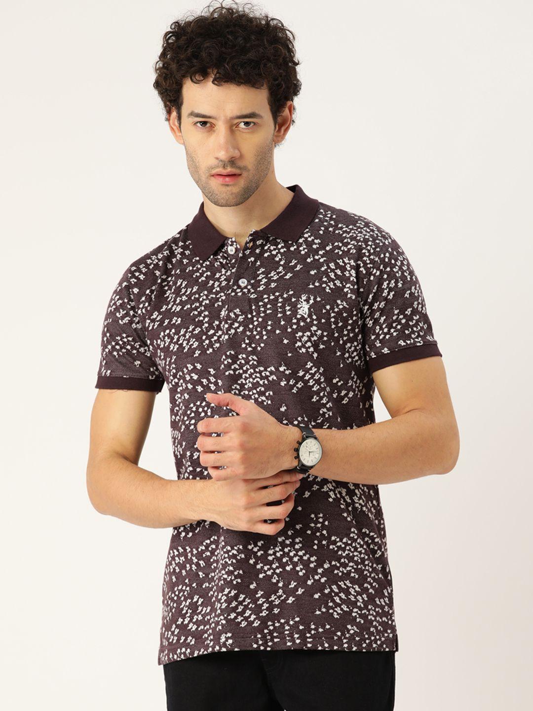 portblair men printed polo collar slim fit t-shirt