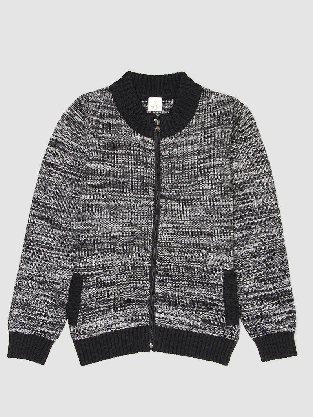 portobello boys black printed cardigan