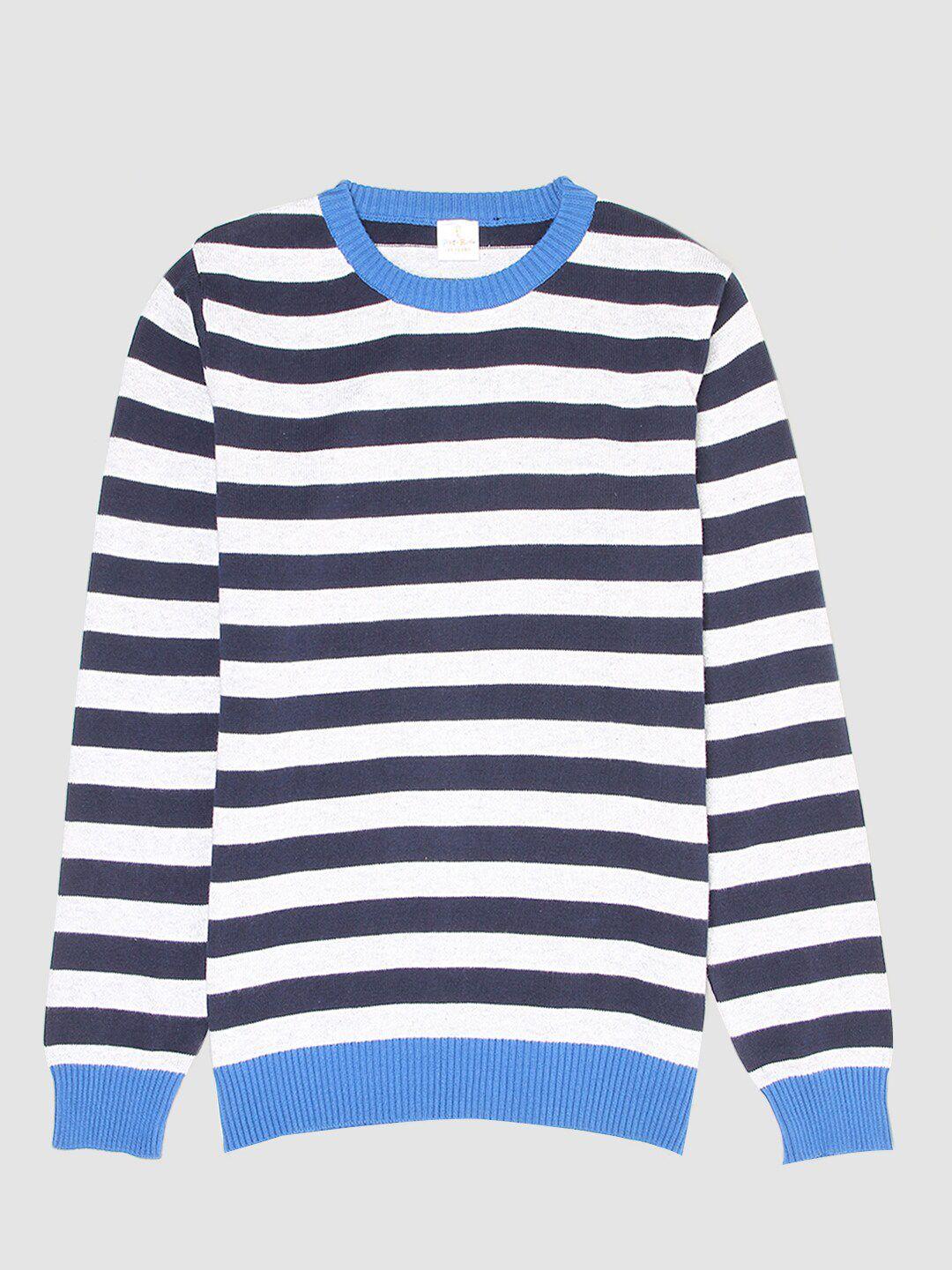 portobello boys blue & white striped pullover