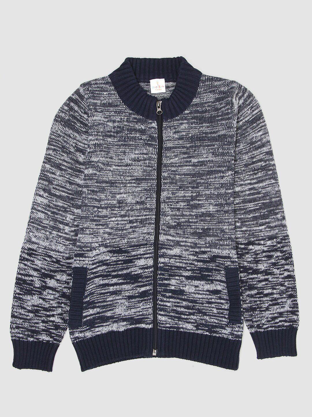 portobello boys blue printed cardigan