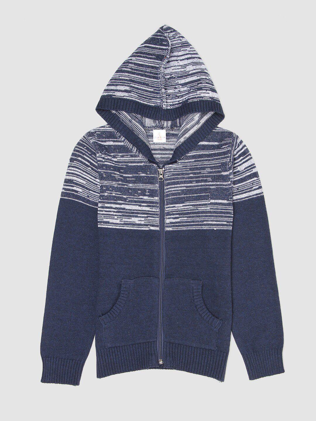 portobello boys navy blue & grey cardigan