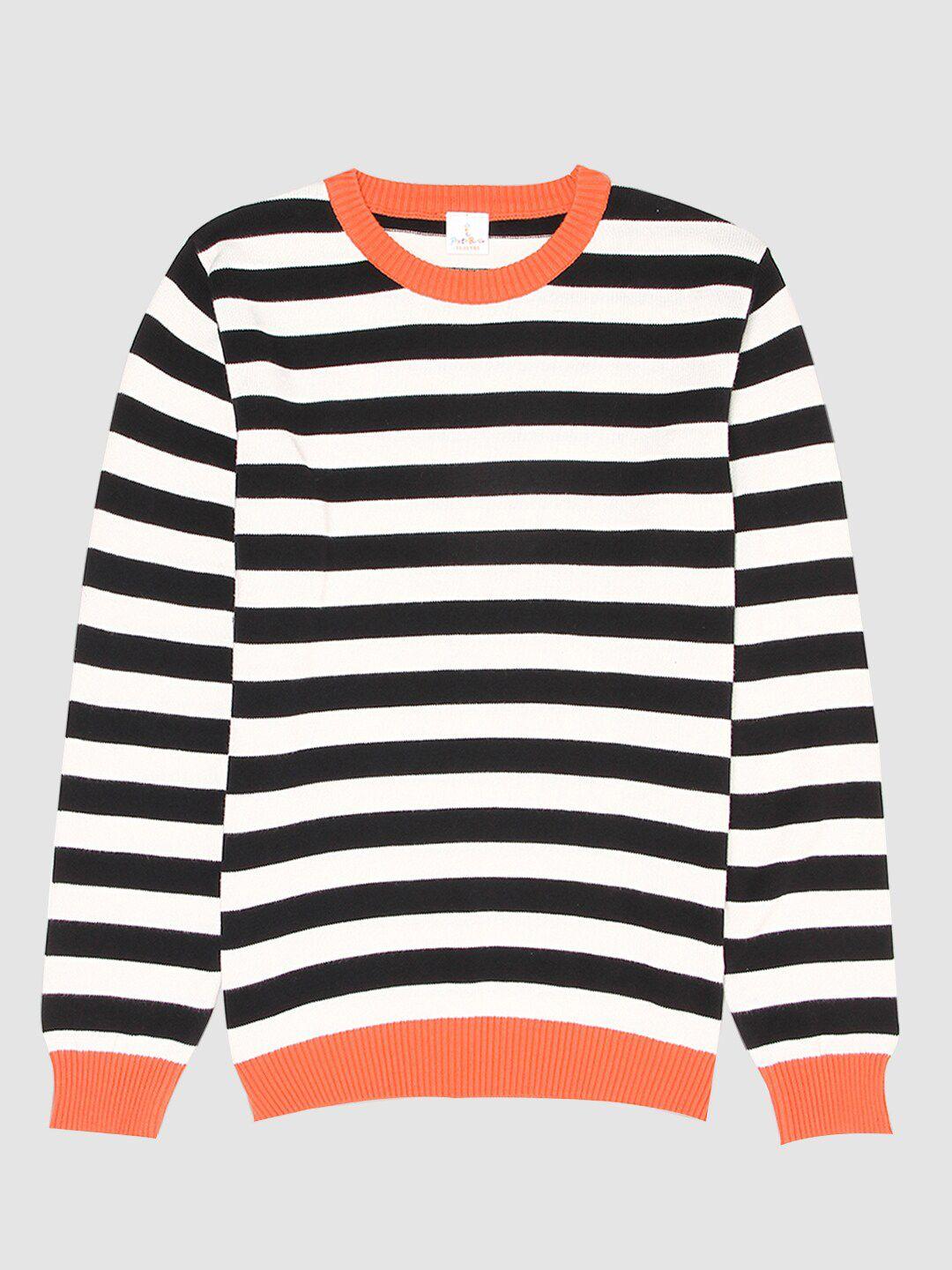 portobello boys rust & white striped pullover