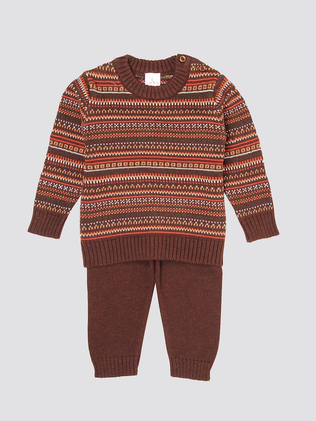 portobello infants boys self design sweater with pyjamas