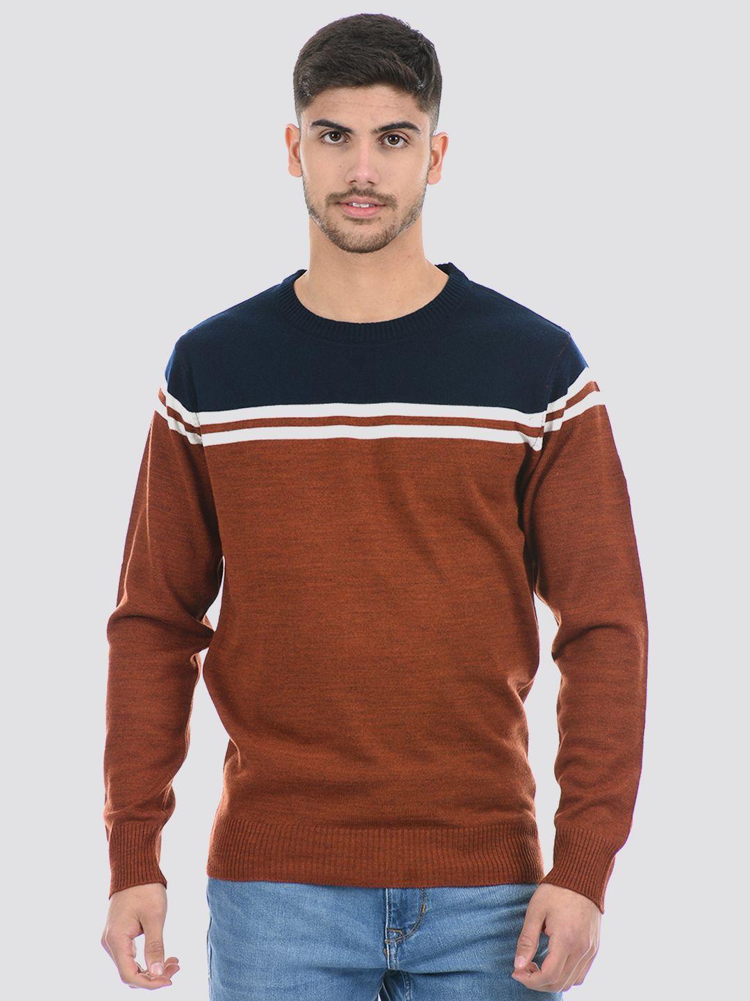 portobello men colourblocked acrylic pullover