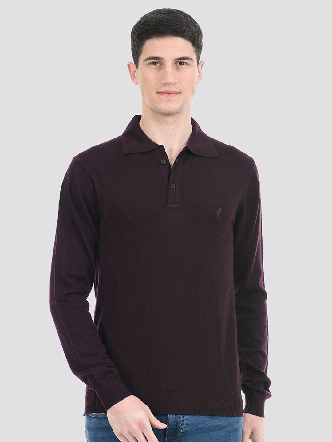 portobello men purple solid slip on  pullover