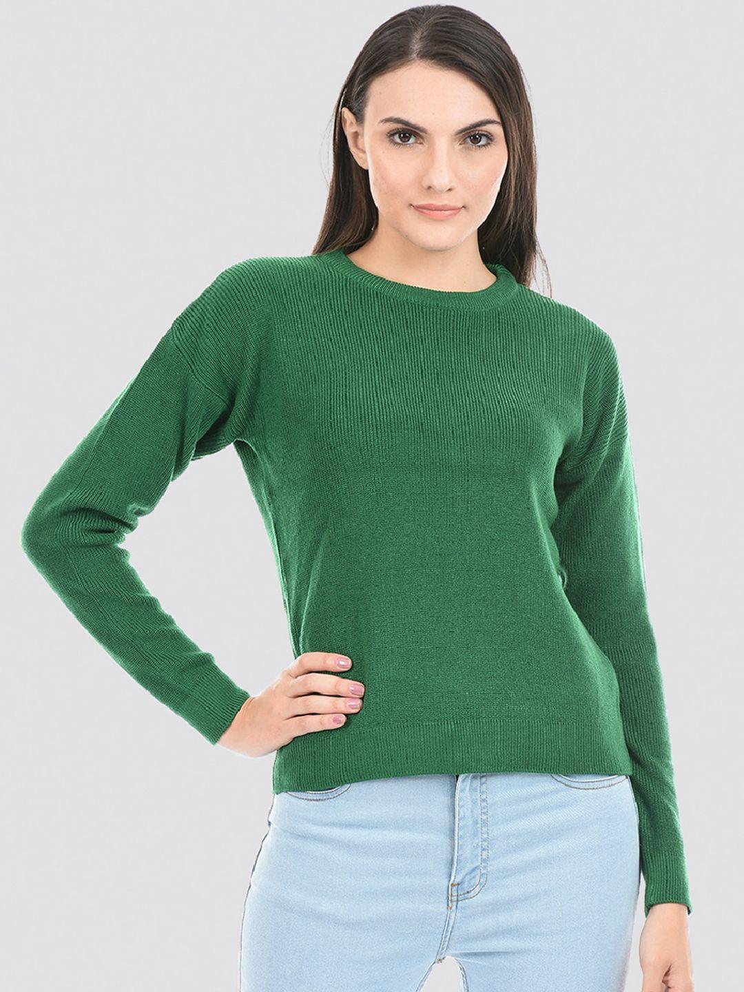 portobello self design ribbed acrylic pullover sweater