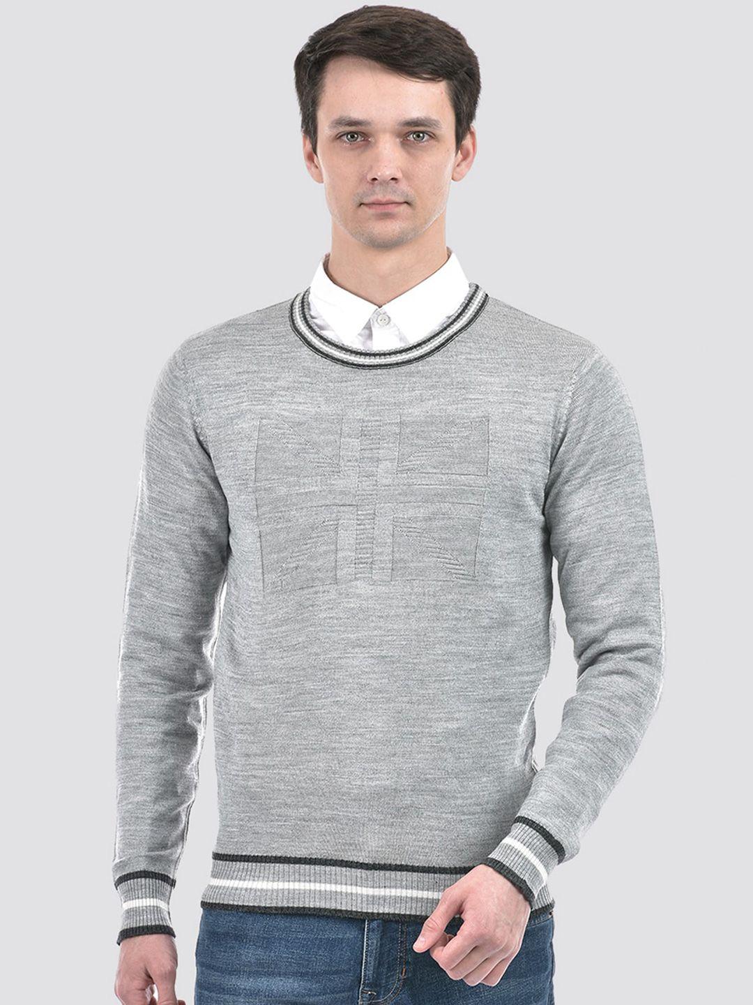 portobello self design textured acrylic pullover sweater