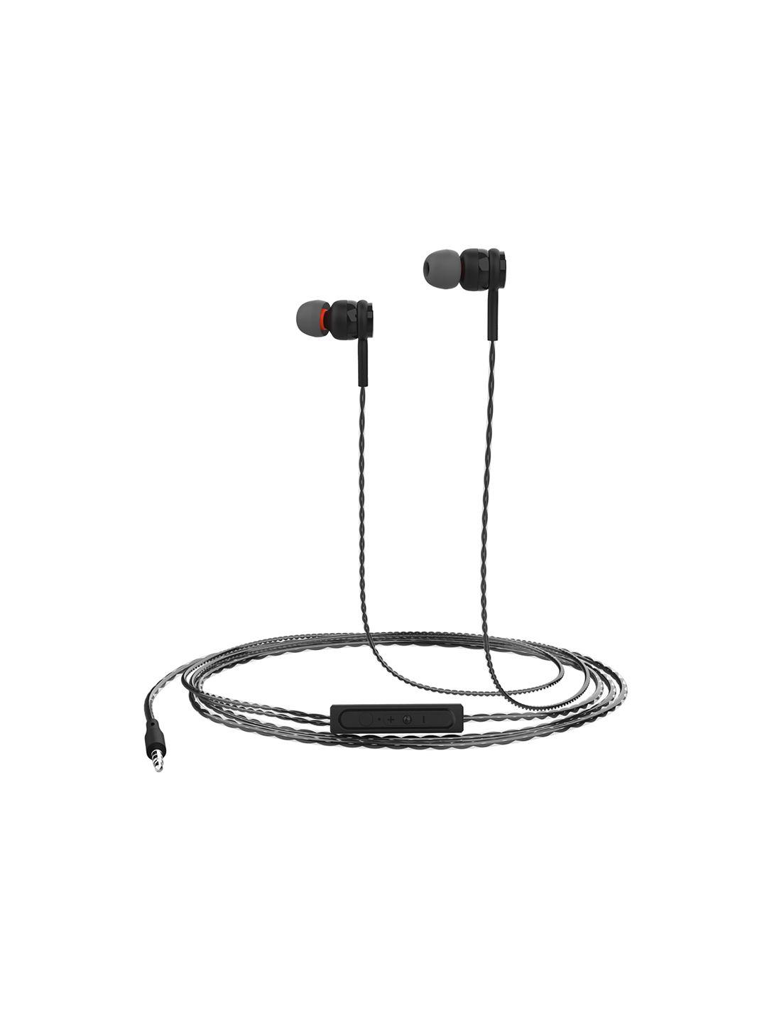 portronics black solid in-ear earphone conch gama