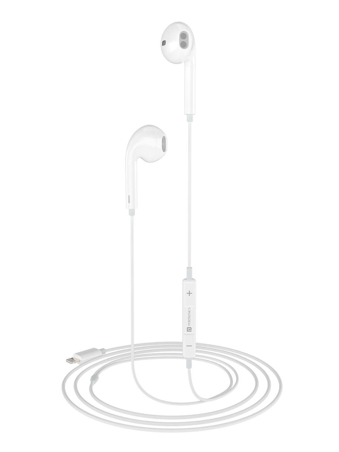 portronics unisex white solid conch 40 in-ear wired earphone