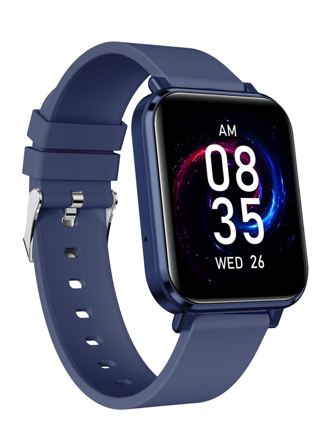 portronics  blue solid full touchscreen bluetooth calling smart watch