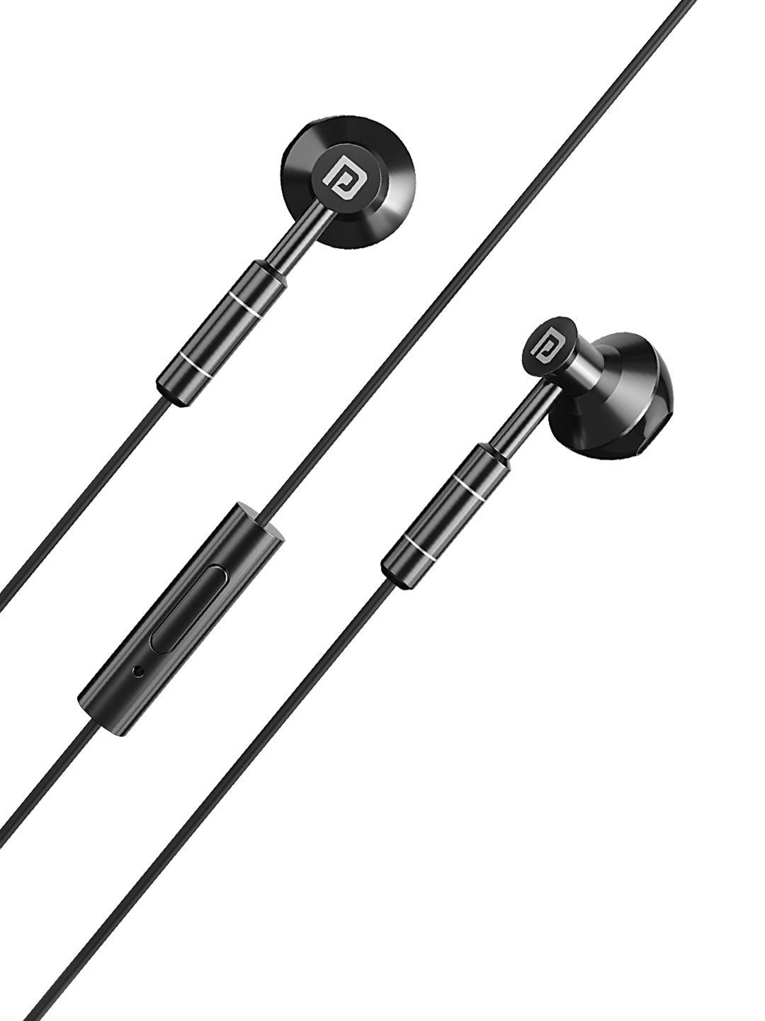 portronics black solid in-ear wired earphone