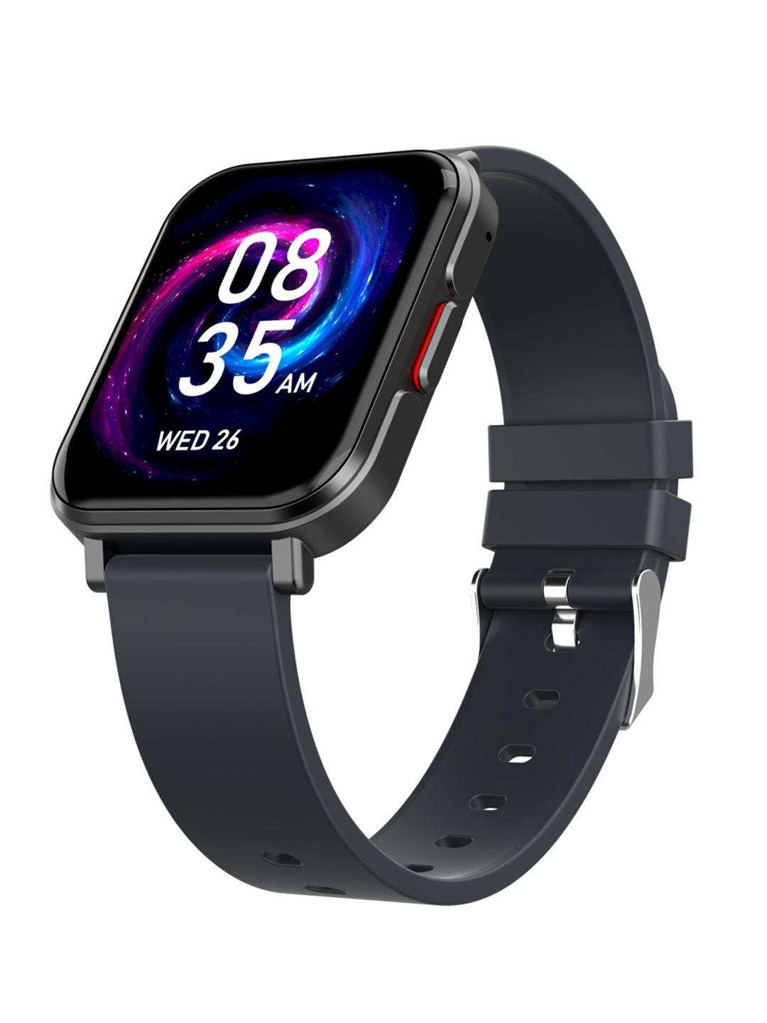 portronics black solid smart watch