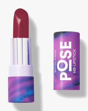 pose hd lipstick 4.54 g - peta approved vegan & long lasting - deep pink