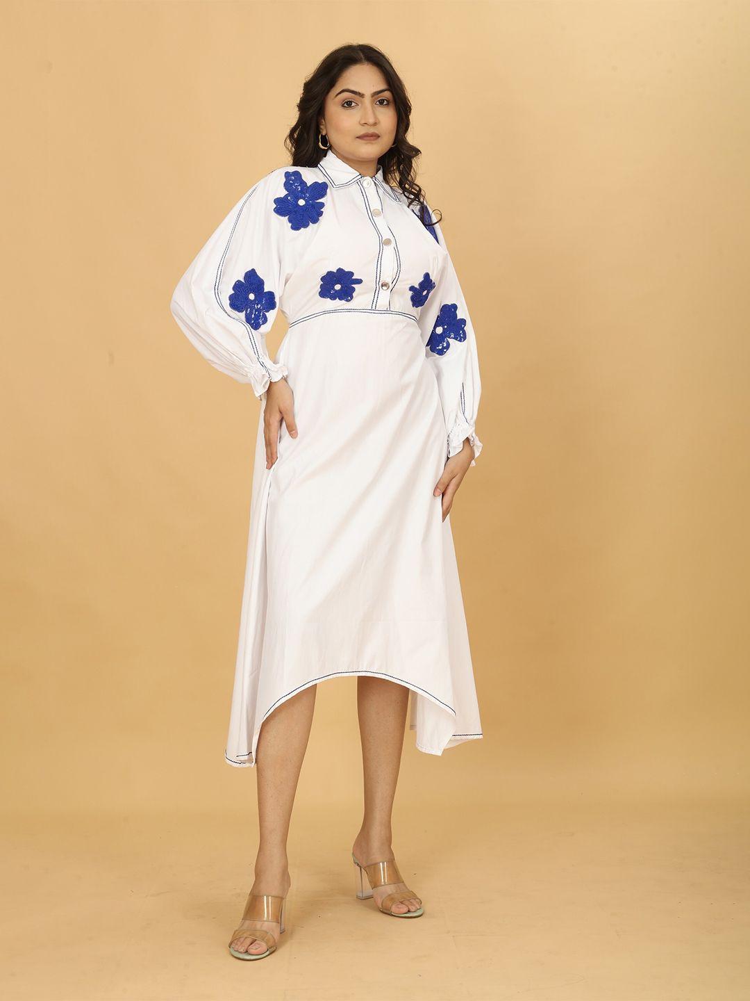 poshaak by radhee mangukiya floral embroidered sequined cotton a-line dress