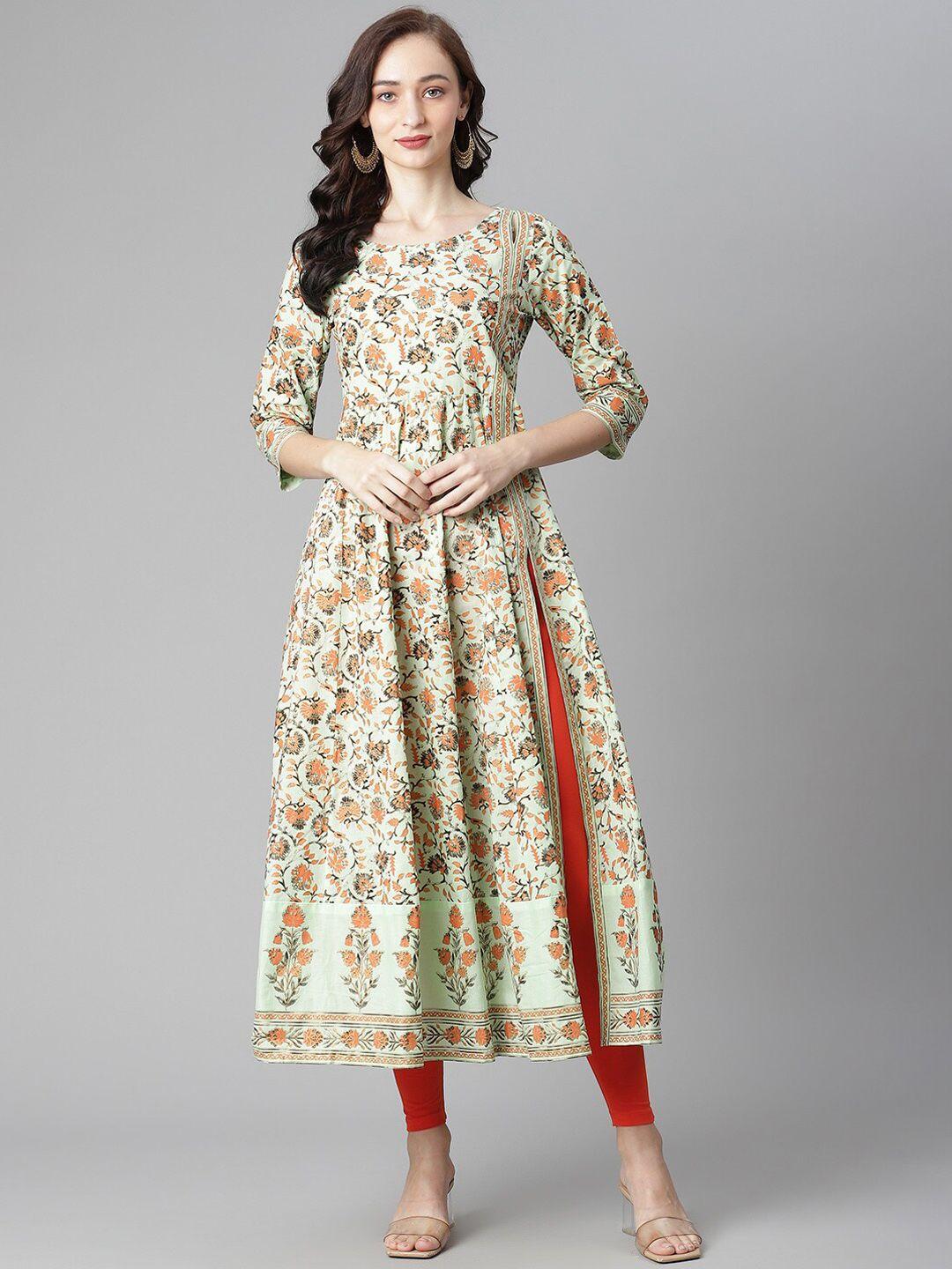 poshak hub ethnic motifs printed pure cotton kurta with leggings