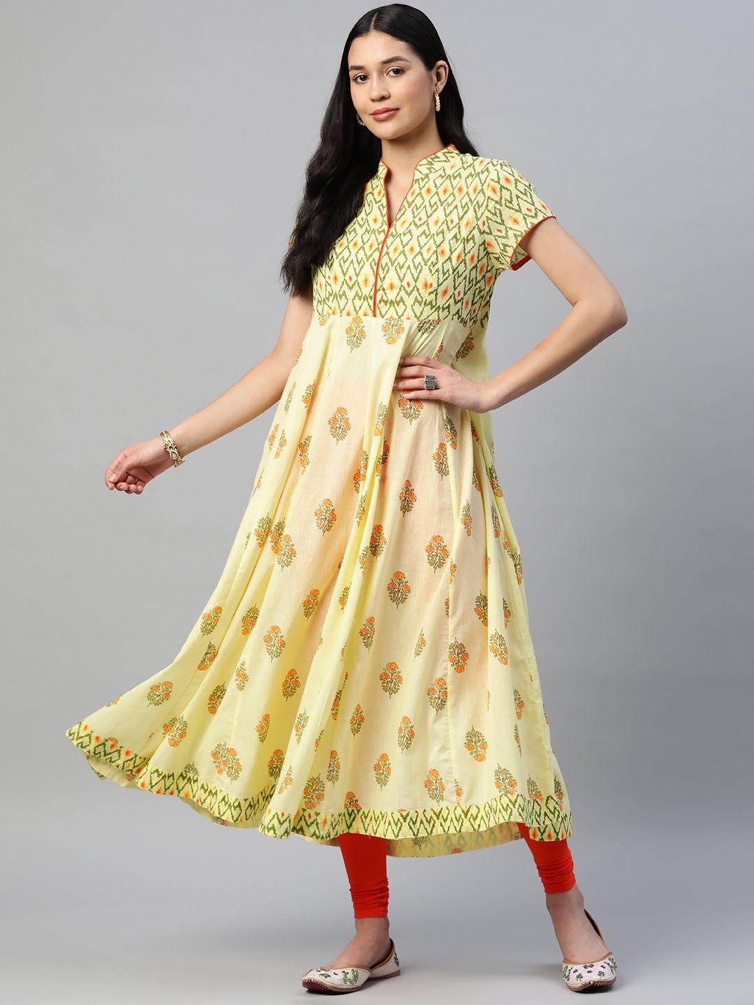 poshak hub women ethnic motifs printed pure cotton kurta