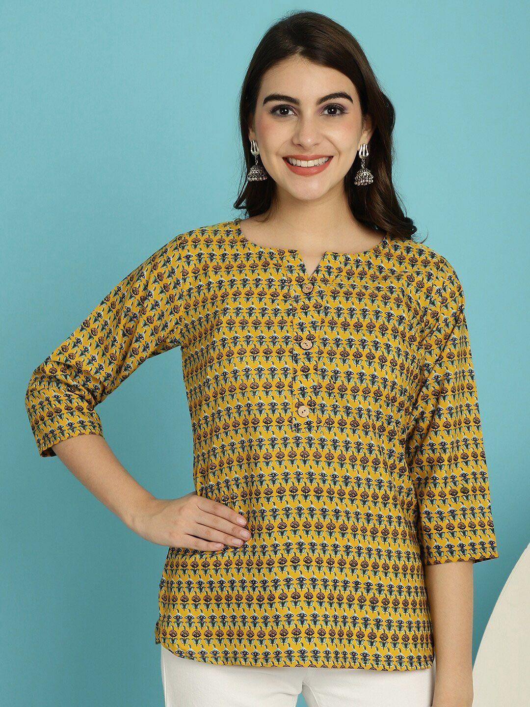 poshyaa floral printed casual crepe top