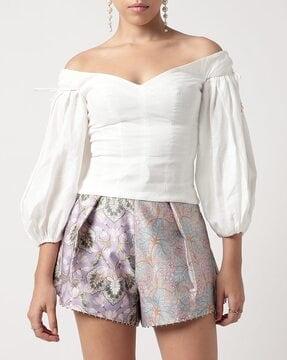 postcard linen structured blouse