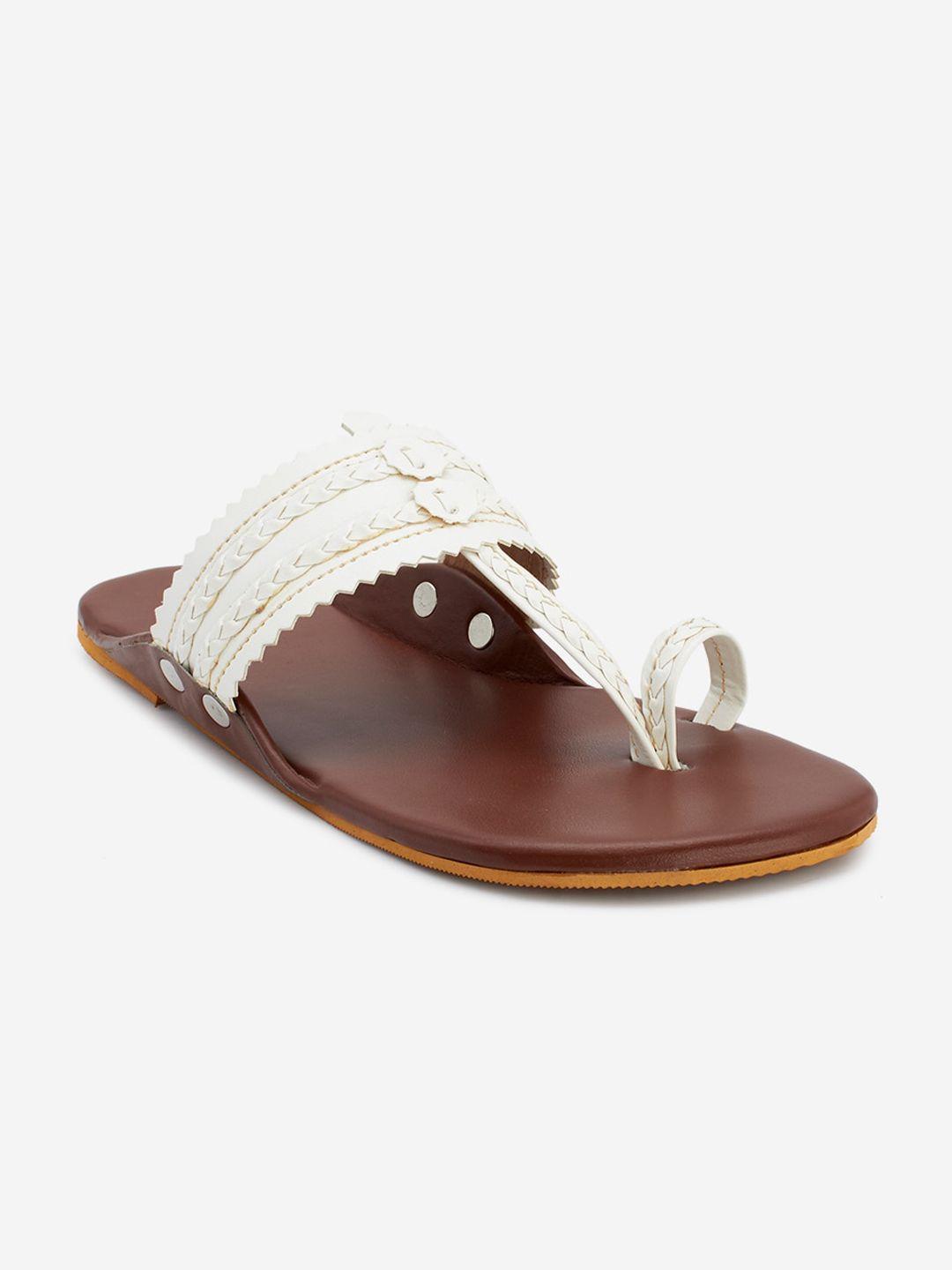 postcard women brown textured one toe flats