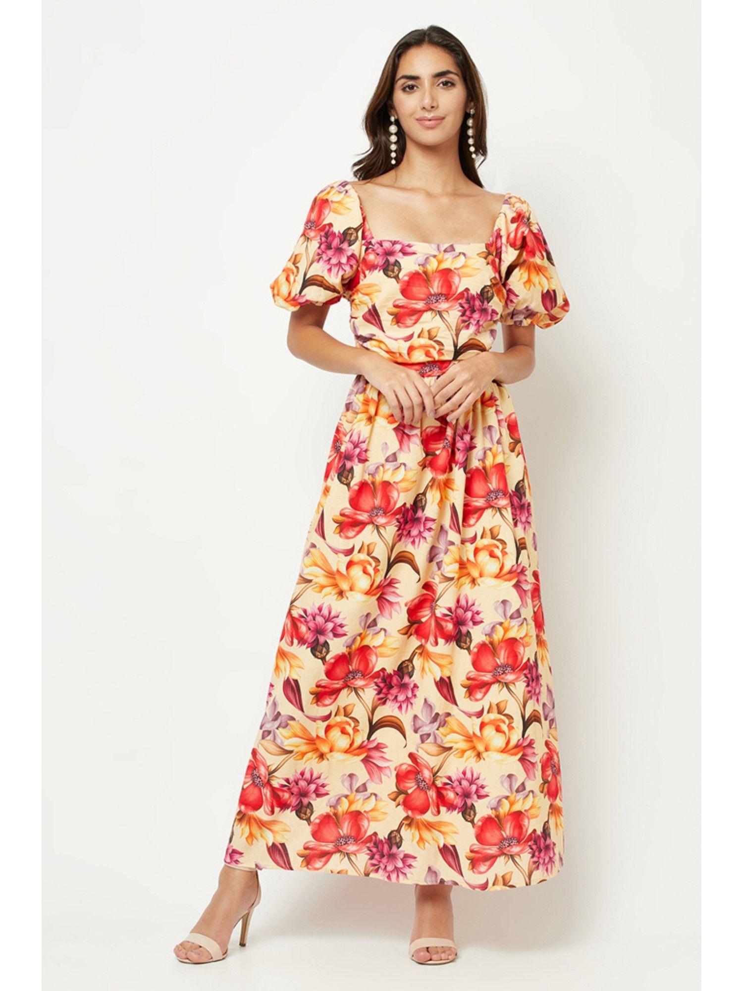 posy printed maxi dress