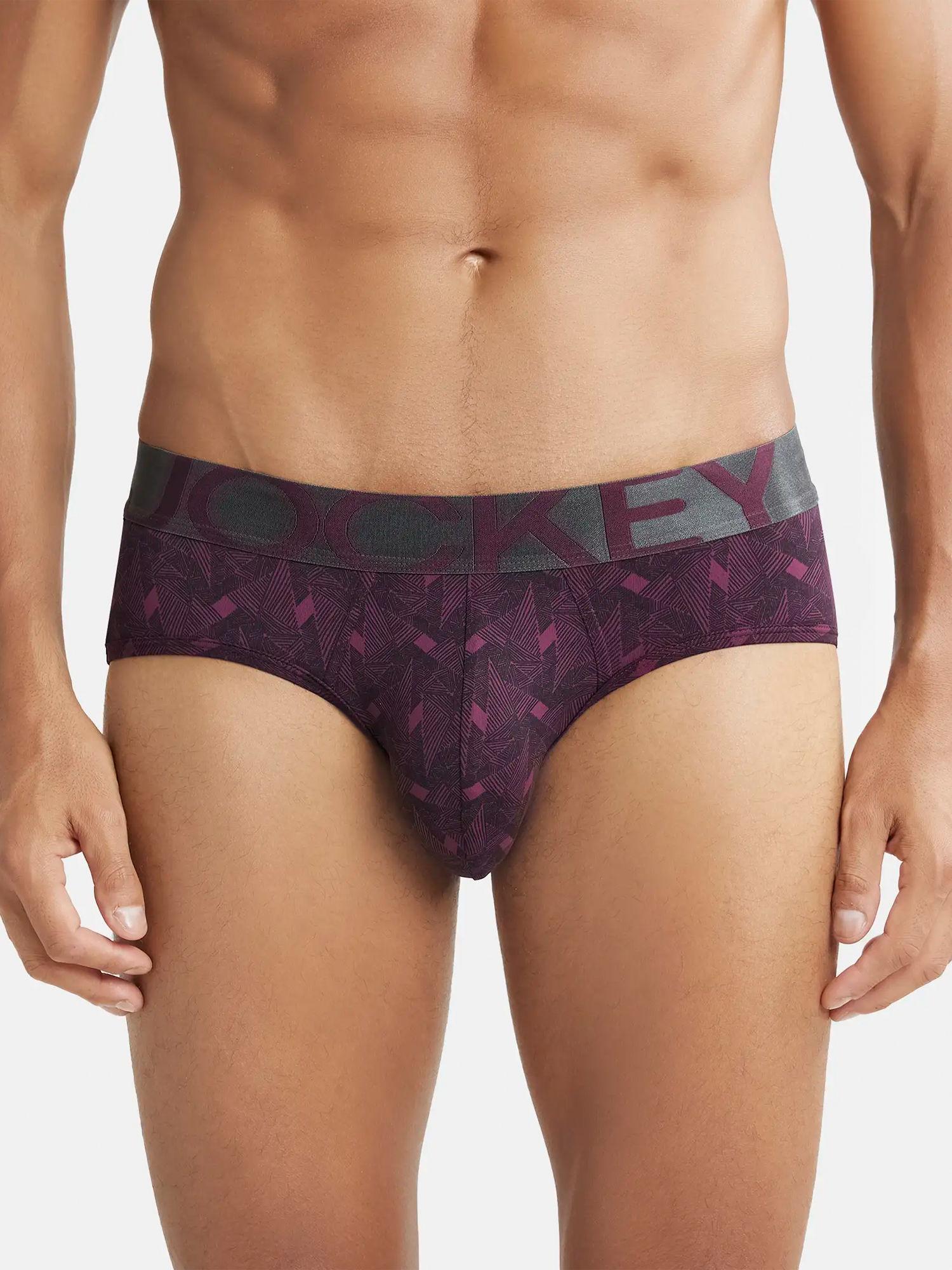 potent purple printed brief